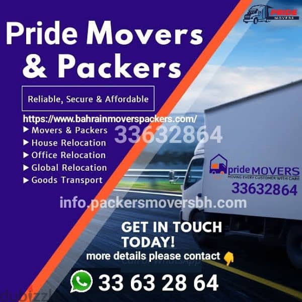 33632864 WhatsApp mobile pride movers Packers company in Bahrain 0