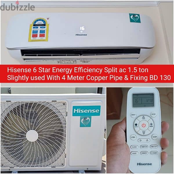 Hisense and singer 1.5 ton split ac and other acs for sale with fixing 2