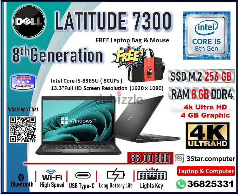 Available Laptop Dell, HP, Lenovo, i5, & i7 RAM 8GB, 16GB, 32GB & SSD 3