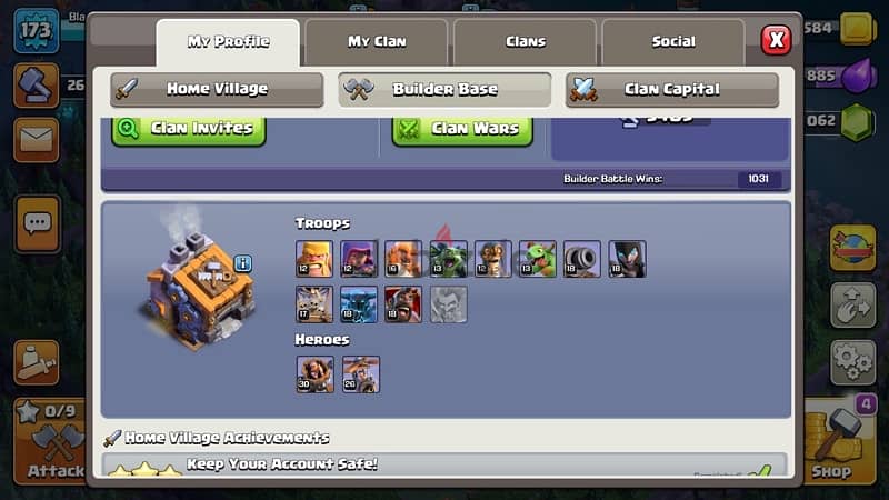 Clash of Clans Account Town Hall lvl 13 8