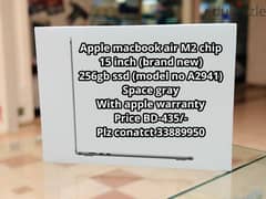 Apple macbook air M2 chip 15 inch (brand new) 256gb ssd 0
