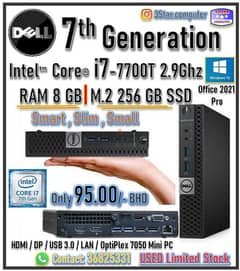 Special Offer Dell i7 7th Gen Mini Desktop PC RAM 8GB SSD 256GB M. 2