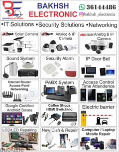 IT SOLUTIONS, SECURITY SOLUTIONS, NETWORKING AND ALL KIND OF ELECTONIC