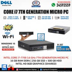 DELL Micro Computer Core i7 7th Generation (Built in WIFI) 16GB RAM