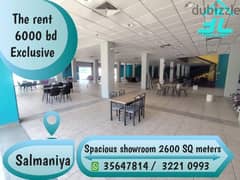 Spacious commercial showroom for rent @ salmaniya 2600 SQ M 35647813