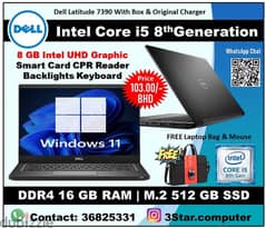 Special Offer Dell Core I5 8th Gen 16GB RAM 512GB SSD UHD 8GB Graphic