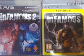 2 PS3 cd's for sale 5bd. Infamous 1 & 2. 0
