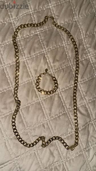 Necklace and bracelet gold plated - not used 0