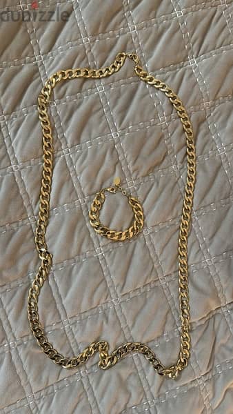 Necklace and bracelet gold plated - not used 2
