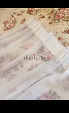 2 white chiffon curtains for sale
