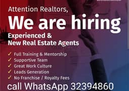 job vacancy for real estate agent only