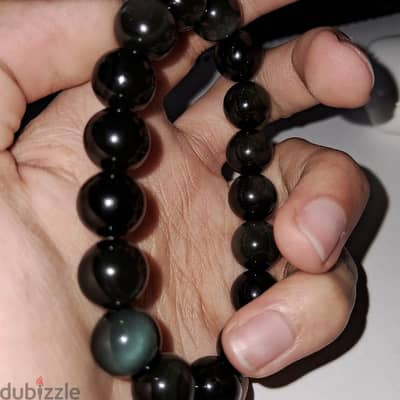 Rainbow obsidian gemstones crystals bracelet حجر السبج الملون