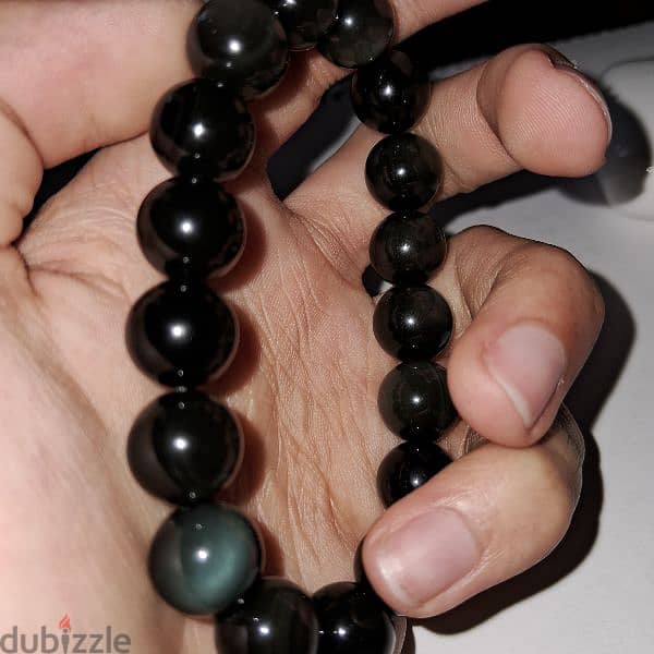 Rainbow obsidian gemstones crystals bracelet حجر السبج الملون 0