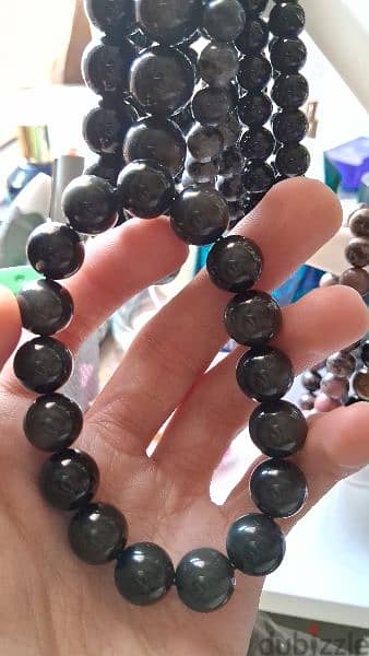 Rainbow obsidian gemstones crystals bracelet حجر السبج الملون 2