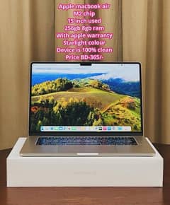 apple MacBook Air M2 15 inch used 256GB with apple warranty