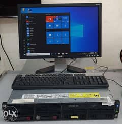 HP Server Computer Intel Xeon 12GB Ram DDR3 300GB HDD LCD Monitor Good 0