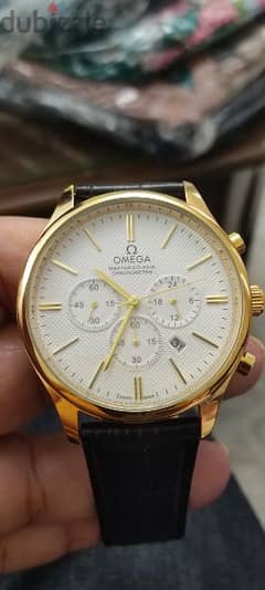 OMEGA MENS WRIST WATCH WITH LEATHER BAND