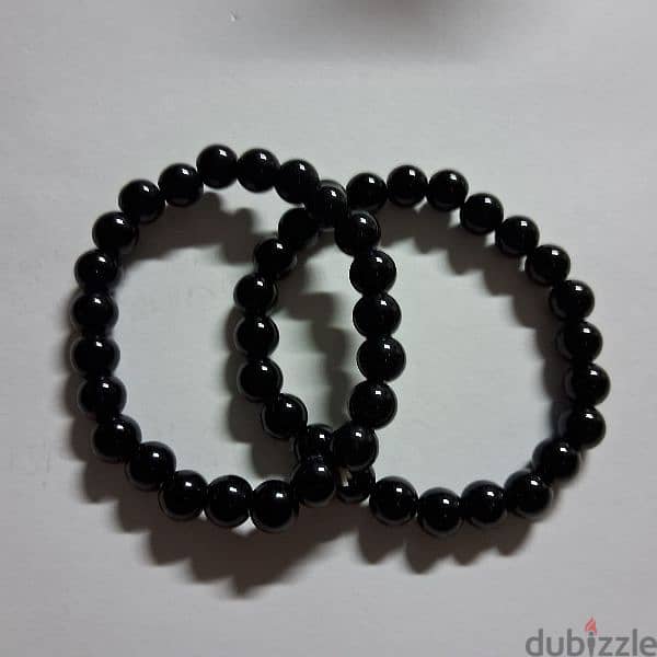 Obsidian bracelet Gemstones crystals اساور حجر السبج 1