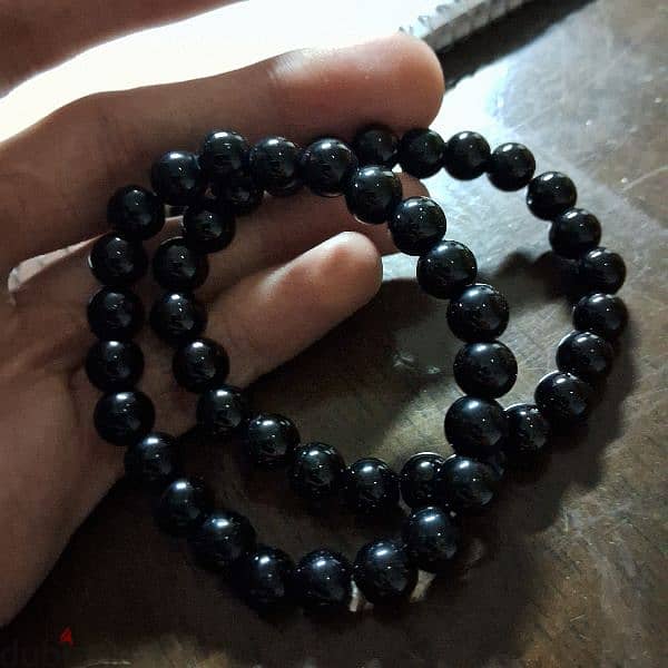 Obsidian bracelet Gemstones crystals اساور حجر السبج 2