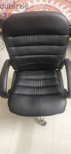office chair. Black leather finish.  very good condition
