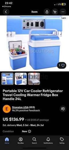 Cooler box Car Cooler like new not use