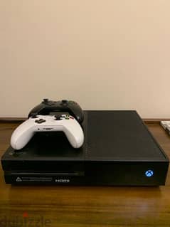 XBOX one for sale with 2 controllers and 9 games
