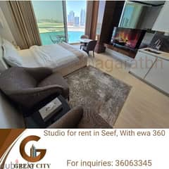 New furnished studio for rent with sea view, including electricity