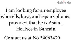 I am looking for an employee who sells and buys phones and repairs