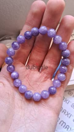 Purple Angelite Gemstones crystals bracelets حجر الملاك