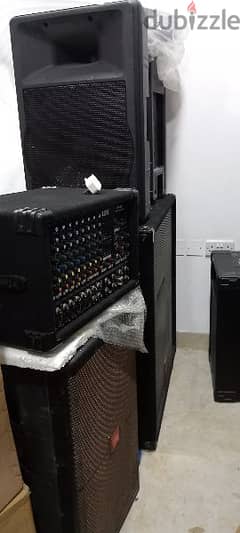 Used Passive Speaker, mixer, stand, lighting and other event items