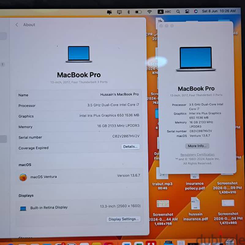 Macbook Pro 2017 - i7 1TB SSD 16 GB 1