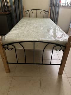 Single cot with mattress for sale