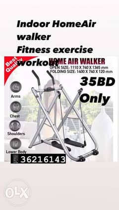 Indoor Gym Air Walker Glider Fitness Exercise Machine Workout Trainer 0