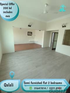 Big flat for rent @ Qalali two bedrooms 200 bd including ewa