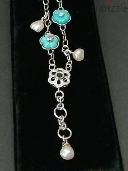 30% OFF Turquoise Flowers and Pearl Bracelet 3