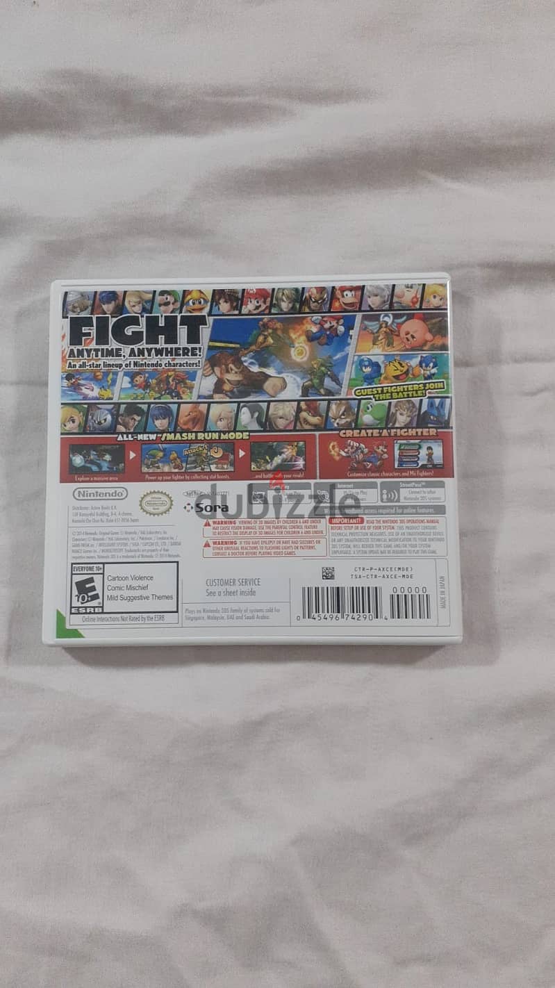 Nintendo 3DS with case and Super Smash Bros 3DS 5