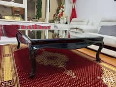Black wood modern Coffee Table + 2 side tables in Excellent condition