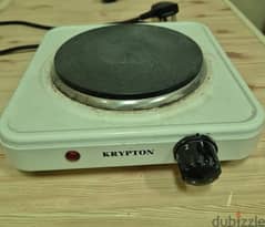 KRYPTON Electric cooker-Single Hot Plate White - very Good Condition