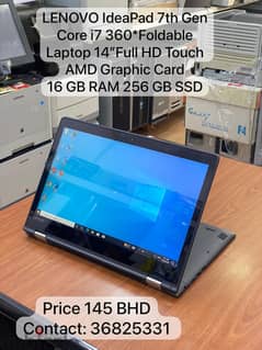 Lenovo 360*Foldable Laptop+Tablet i7 7th Gen AMD Dedicated 16GB RAM