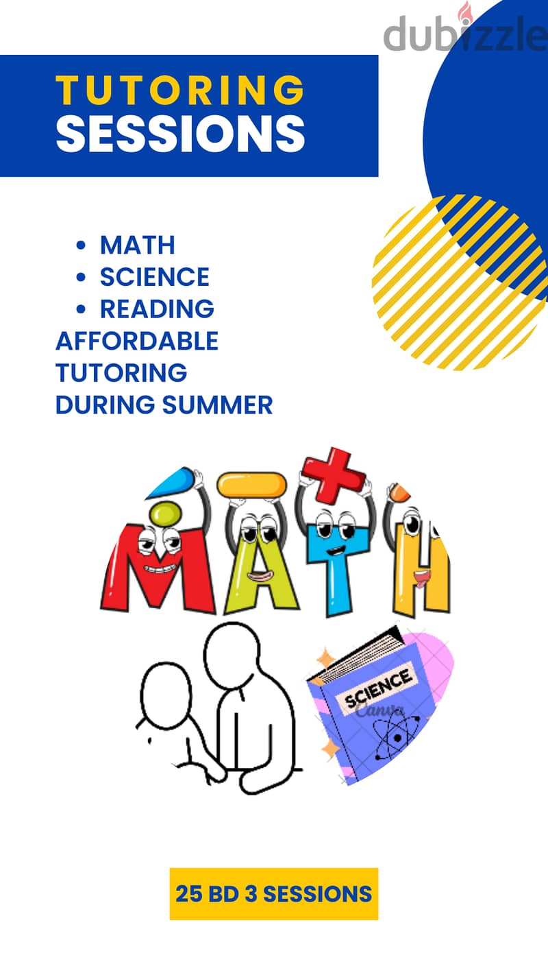 Summer Math & Science Tutor - 25 BD - 3 Sessions 0