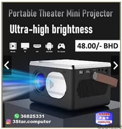 New Android Mini Projector (Video Support Up To 4k) Size 30" to 150"