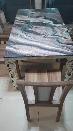 Dining table with Antique collection table with 6 chairs