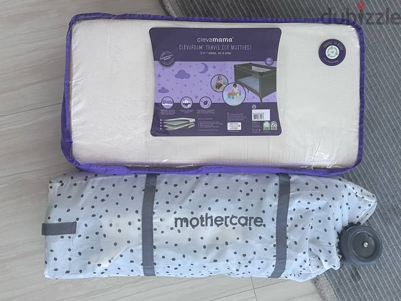 Travel crib Mothercare with memory foam travel mattress,used few times 1
