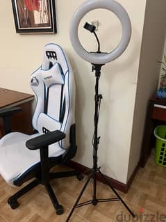 Gaming Chair, Gaming Table and Ring light