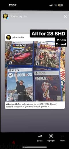 four ps5 games (two new and two used ) cheap
