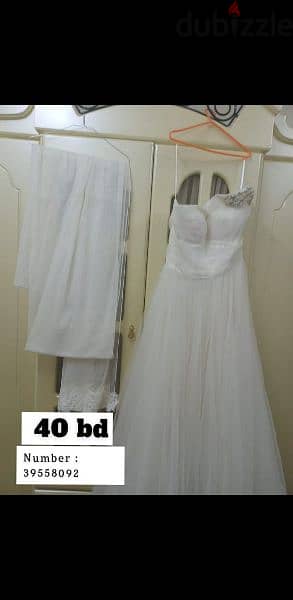 يوجد فستان زفاف شنيول مع طرحھ ملبوس لبسھ وحدھ فقط 7