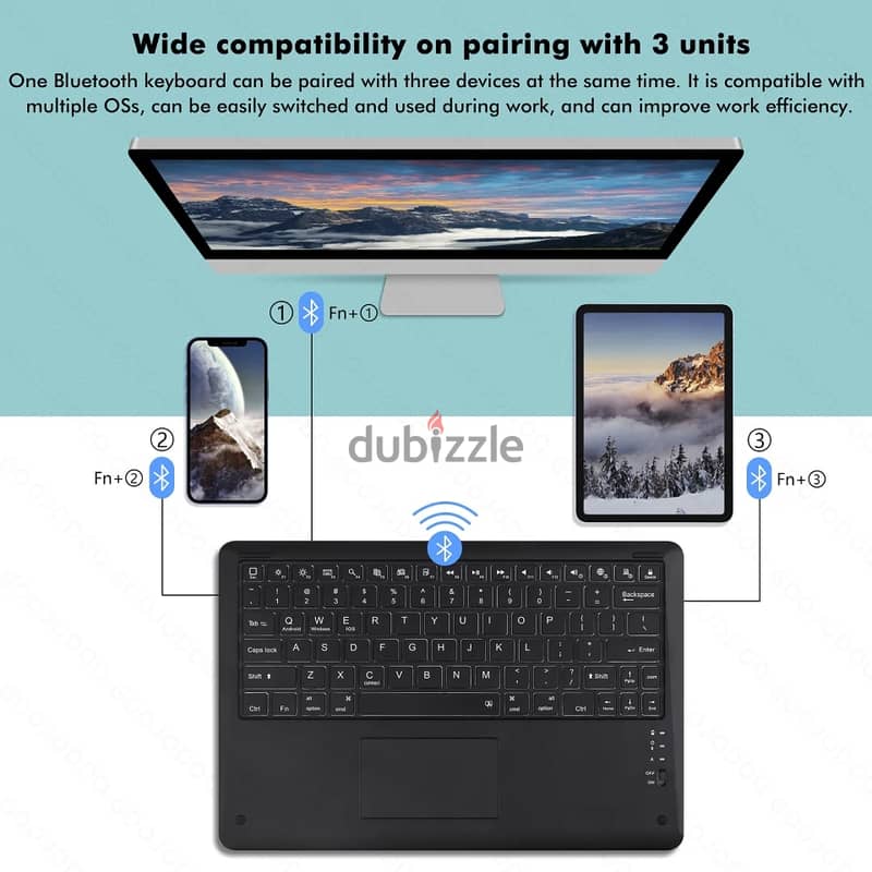 {New} 12" GOOJODOQ Wireless Bluetooth Keyboard, Apple Windows Andriod 6