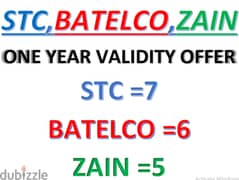 stc, Batelco, zain  one year Validity offers 0