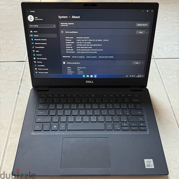 Dell Touch i7 10th Gen, 8GB Ram, 256 SSD, 4GB Intel UHD Graphics 1