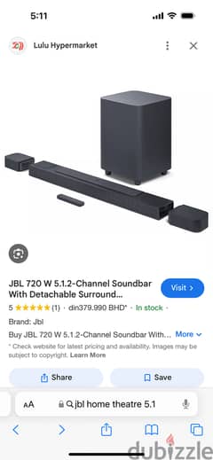 JBL 5.1 with detachable speaker for sale